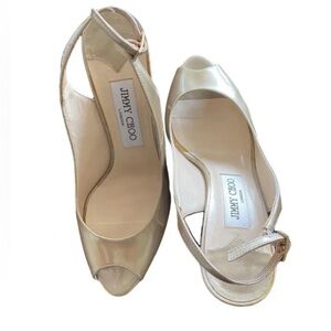 Jimmy Choo Leather Heels - Gold 38EU